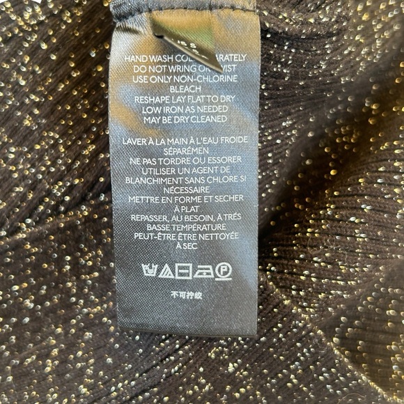 Anthropologie Sweetheart Sweater Top Black & Gold SMALL NWT  Goth Dark Academia - Picture 14 of 16